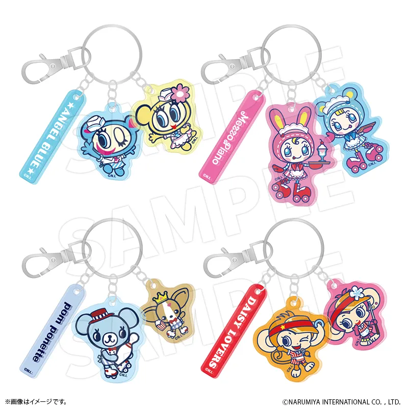 全4種3連アクリルキーホルダーのイメージ図