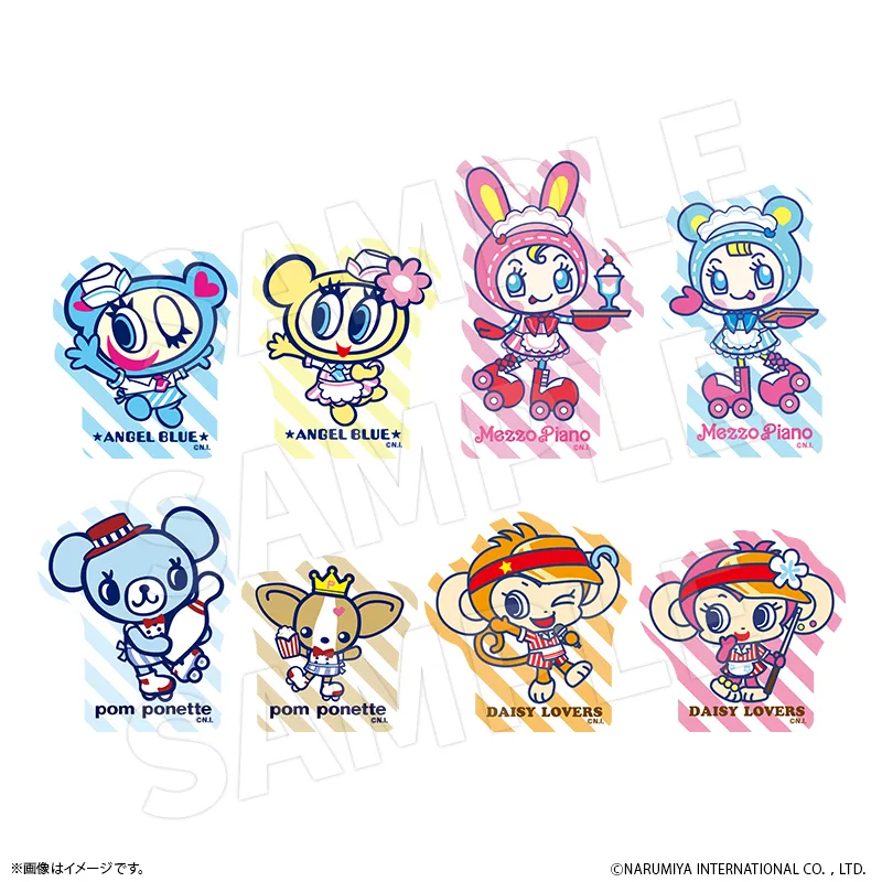 全8種ダイカットステッカーのイメージ図